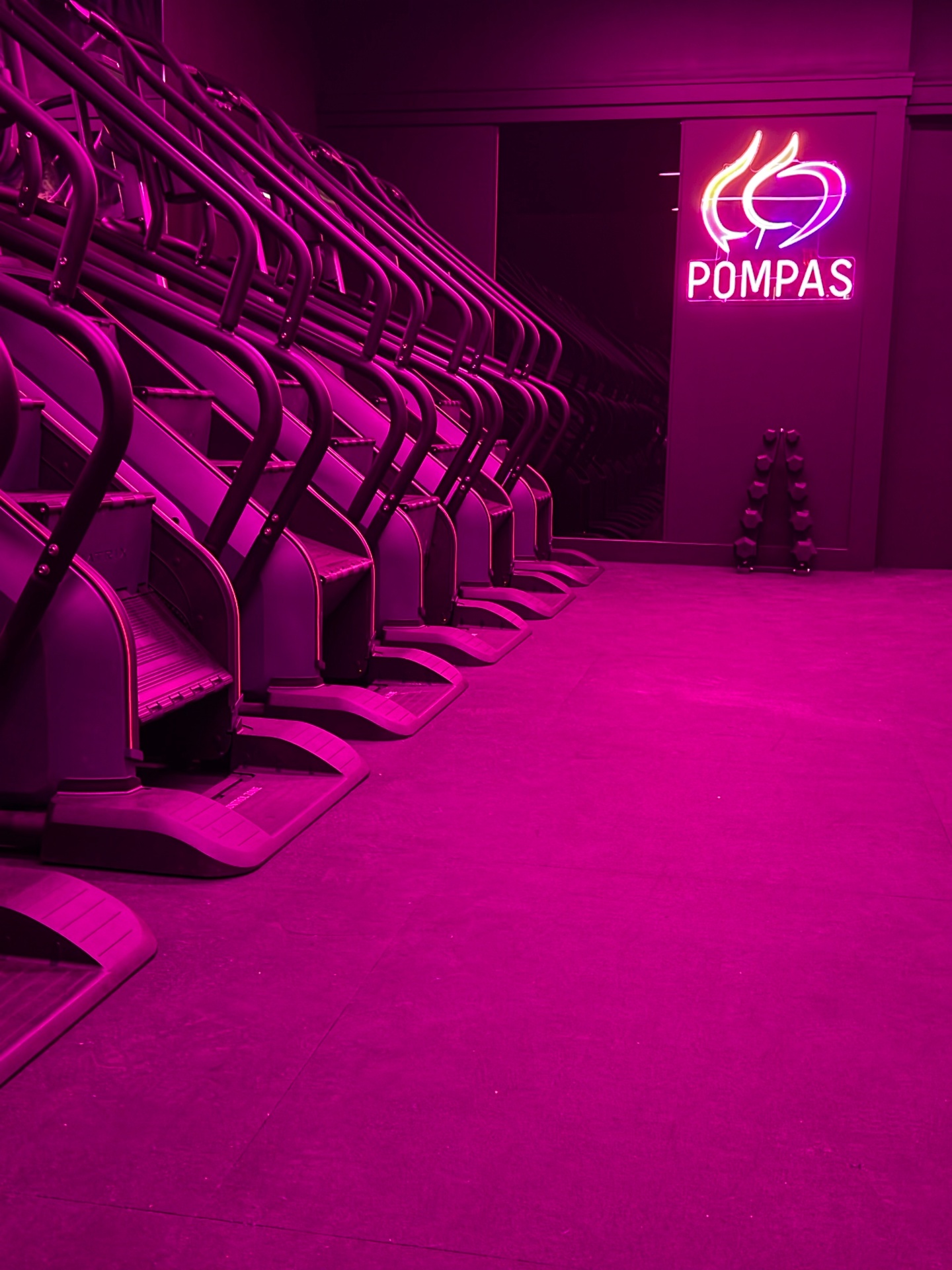 POMPAS sculpt studio stair-climber and strength training floor in Coral Gables